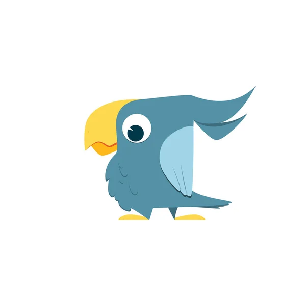Веселый Попугай Персонаж Попугая Логотип Иллюстрация — стоковый вектор