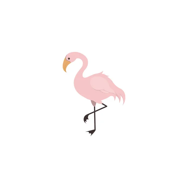 Веселый Творческий Персонаж Розовый Фламинго Характер Дизайна — стоковый вектор