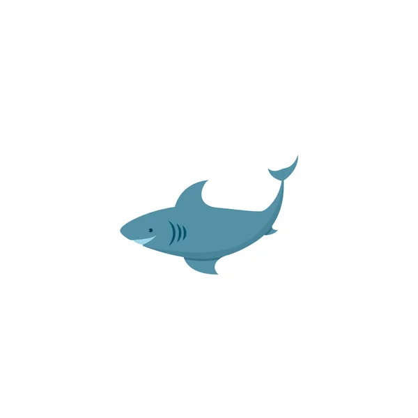 Ilustração Tubarão Bonito Grande Tubarão — Vetor de Stock
