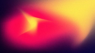 Derin arkaplanda kırmızı, morumsu ve sarı parıldayan şekilleri olan koyu dramatik soyut bir eğim. Tahıl dokusu. Müzik, sinema ve sanat kullanımı için mükemmel..