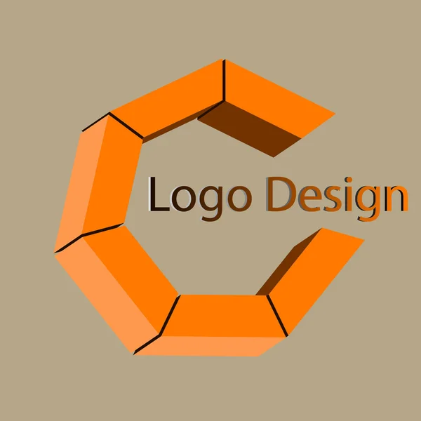 Logotipo em estilo 3D — Vetor de Stock