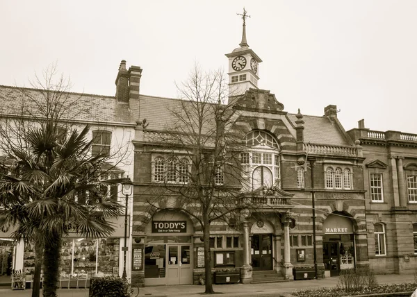 Minehead stadhuis sepia Toon — Stockfoto