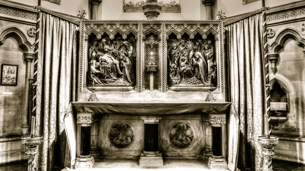 Cattedrale di Plymouth Altare alto HDR tono seppia — Foto Stock