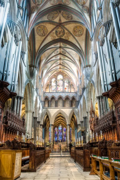 Salisbury Cathedral Choir East Nave HDR fotografia motion blur — Fotografia de Stock