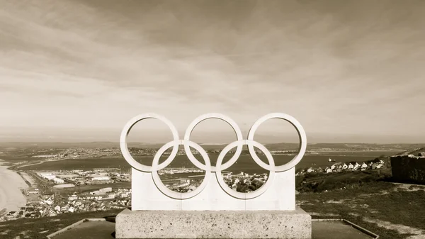 Portland Olympic Rings, Dorset sepia tone — Stock Photo, Image
