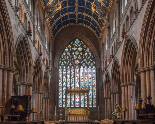 Carlisle Catedral Nave Altar vitrais — Fotografia de Stock