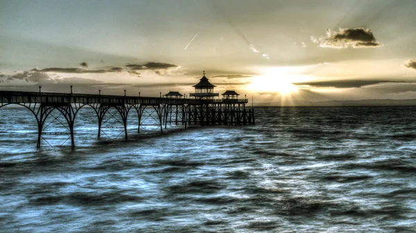 Sunrise Clevedon Pier İngiltere'E — Stok fotoğraf