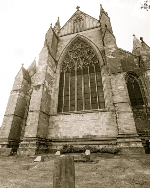 Ripon Catedral Leste Fachada tom sépia — Fotografia de Stock