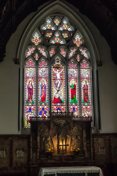 Iglesia de la Santísima Trinidad, Stapleton High Altar Stained Glass A — Foto de Stock