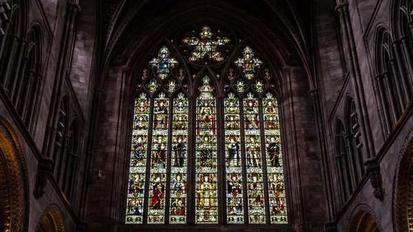 Hereford Cathedral inside Nave Stained Glass, England — Stock fotografie