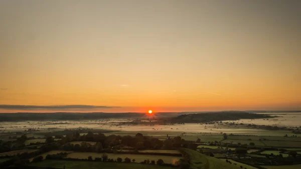 Napkelte megtekintése Glastonbury Tor A, Somerset, Anglia — Stock Fotó