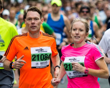 Bristol, İngiltere - 13 Eylül 2015 Bristol yarı maraton 2015