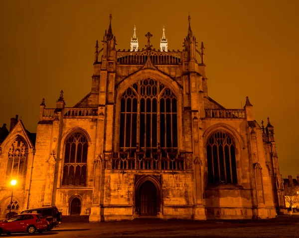 Англія, Глостер - 12 Feburary собор вночі 2015 року захід — стокове фото
