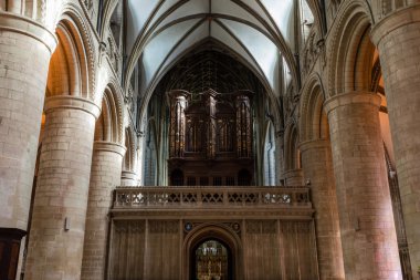 ENGLAND, GLOUCESTER - 22 SEP 2015: Gloucester Cathedral inside
