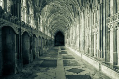ENGLAND, GLOUCESTER - 22 SEP 2015: Gloucester Cathedral inside