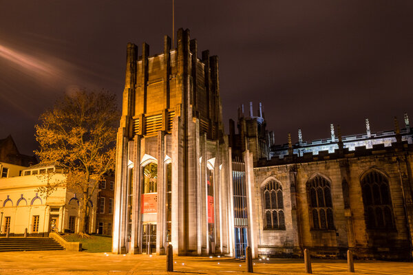 Sheffield Cathedral by night