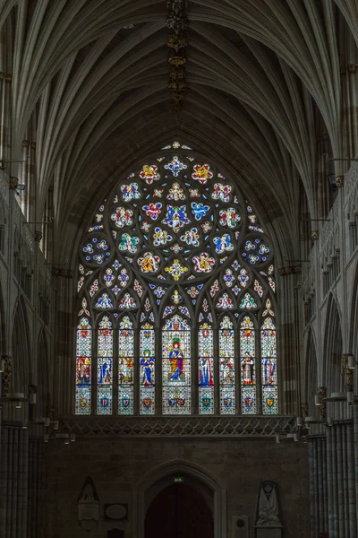 Exeter Cathedral - målat glas — Stockfoto
