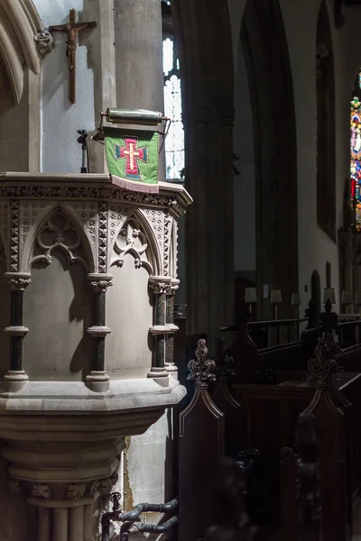 Biserica Sfânta Treime, Westbury pe Trym - amvon, gotic englez a — Fotografie, imagine de stoc