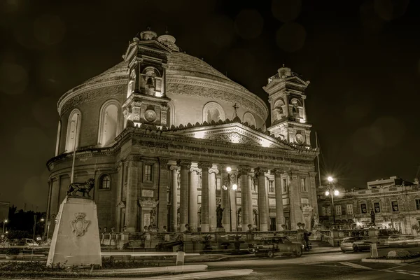 Mosta Dome by night HDR sepia, Malta