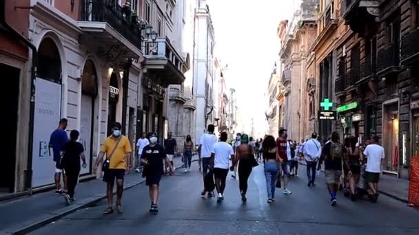 Roma Italia Principal Distrito Comercial — Vídeos de Stock