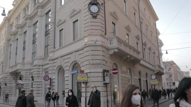 Haupteinkaufsviertel Der Stadt Rom Italien — Stockvideo