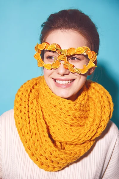 Moda mujer máscara gafas de sol diseño retrato decorativo — Foto de Stock