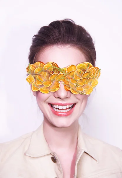 Moda donna maschera occhiali da sole disegno ritratto decorativo — Foto Stock