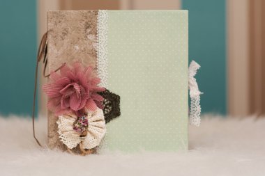 Dekore edilmiş karalama defteri hediye kitap el yapımı