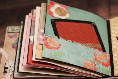 Dekore edilmiş karalama defteri hediye kitap el yapımı