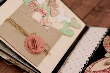 Dekore edilmiş karalama defteri hediye kitap el yapımı