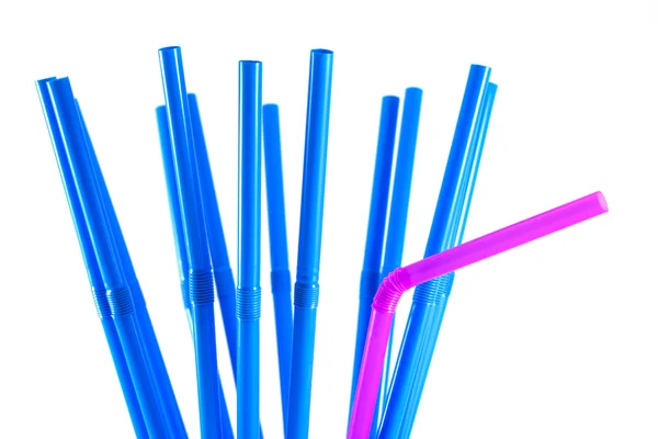 Blue and pink straws — Stock Photo, Image