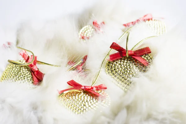 Golden hearts decoration — Stock Photo, Image