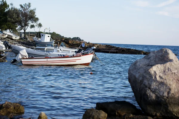 Fishing baots in small marine — Stock Photo, Image