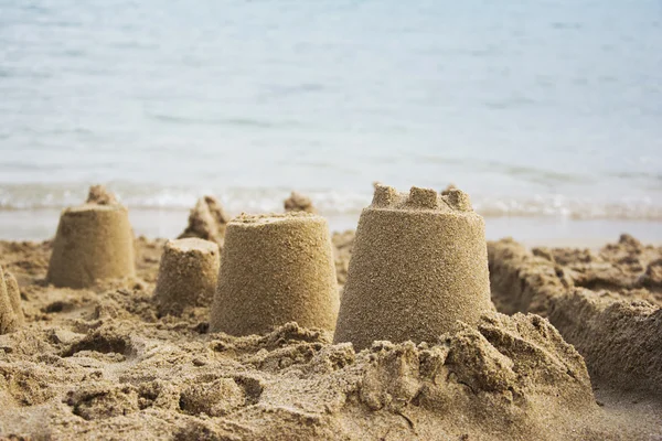 해변 모래 성 — 스톡 사진
