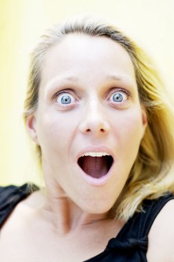 Sürpriz sarışın bir kadın portresi 