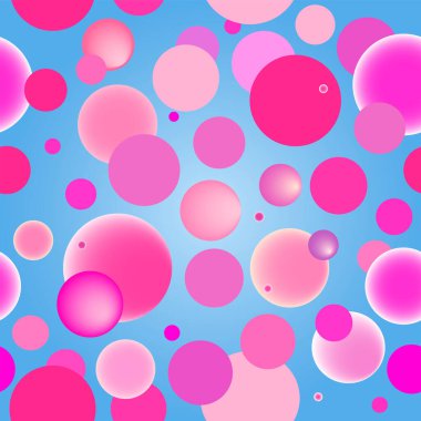 Mavi bir arkaplanda kusursuz pembe vektör dairesi yuvarlak bulanık geometrik desen 