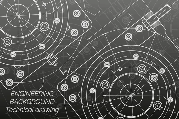 Siyah arka planda makine mühendisliği çizimleri. Değirmen makinesi Milli. Teknik Tasarım. Koruyun. Ayrıntılı plan.