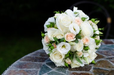 closeup düğün gelin buketi. Düğün arka plan