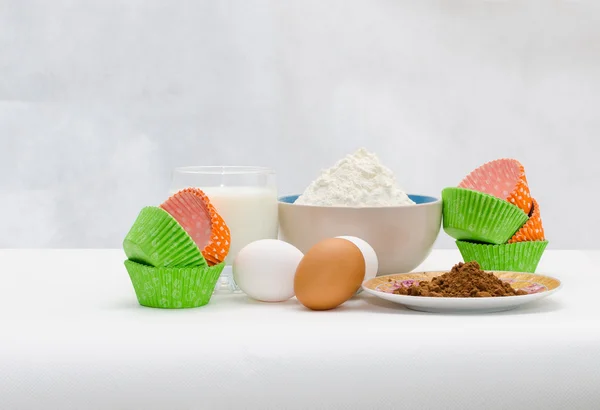 The ingredients for baking cupcake — Stock Photo, Image