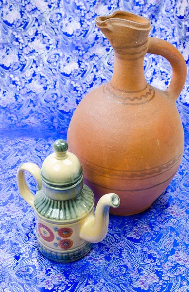 Clay teapot and jug — Stock Photo, Image