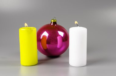 Noel dekorasyon mum. Yeni yıl arka plan