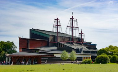 Stockholm 'deki Nordic ve Vasa gemi müzelerinin dış görünüşü, seyahat fotoğrafları