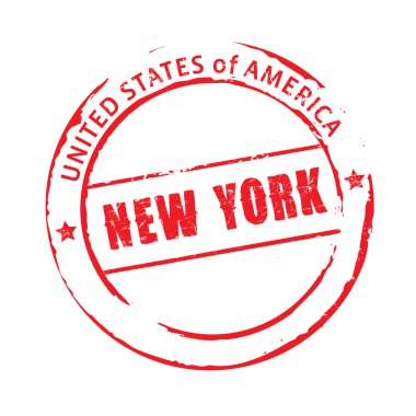 Kırmızı vektör grunge damga New York