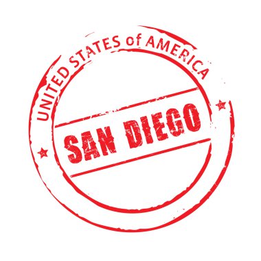 Kırmızı vektör grunge damga San Diego