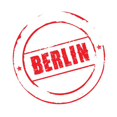 Kırmızı vektör grunge damga Berlin