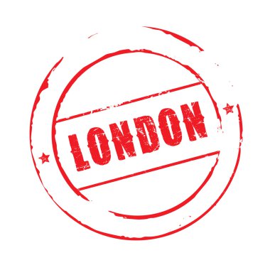 Kırmızı vektör grunge damga Londra