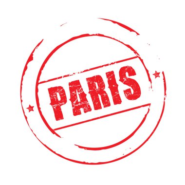Kırmızı vektör grunge damga Paris