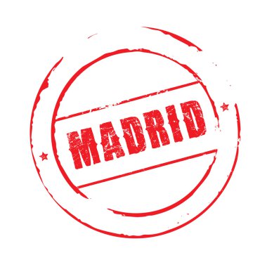 Kırmızı vektör grunge damga Madrid