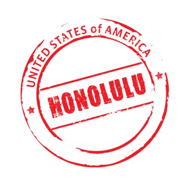 Kırmızı vektör grunge damga Honolulu