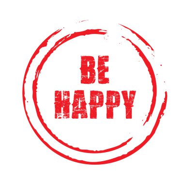 Kırmızı vektör grunge damga Be Happy